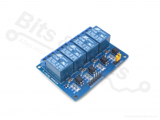 Relais board 4-kanaals 5V - optocoupled